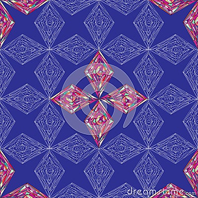 Hand drawn ornament pattern. Vector geometric tracery seamless background. Vector Illustration