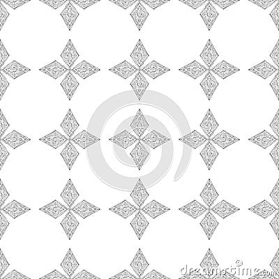 Hand drawn ornament pattern. Vector geometric tracery seamless background. Vector Illustration