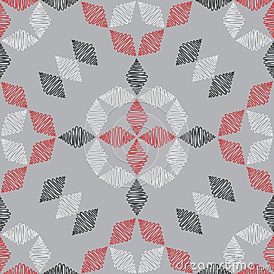 Hand drawn ornament pattern. Vector geometric tracery seamless background. Vector Illustration