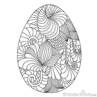 Hand drawn ornamental easter eggs for coloring book for adult an Vector Illustration