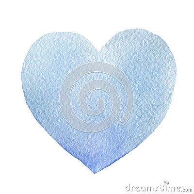 Hand-drawn painted watercolor blue heart element seamless pattern Stock Photo