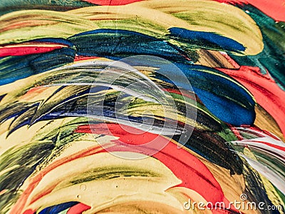 Hand drawn painting. Abstract art background. Painting on canvas. Color texture. Fragment of artwork. Brushstrokes of paint. Moder Stock Photo