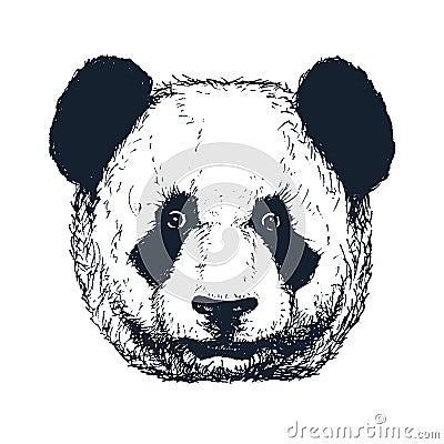 Hand drawn panda Cartoon Illustration