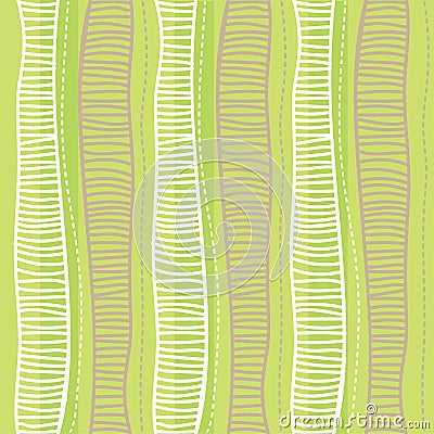 Hand drawn pattern. Seamless striped background. Greenery color. Vector Illustration