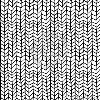 Hand drawn pattern texture repeating seamless monochrome, black and white. vector. Stylish fashion doodle Vector Illustration