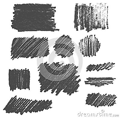 Hand drawn pencil drawing texture scribble set eps10 Stock Photo