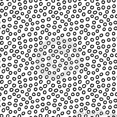 Hand Drawn Polka Dot Seamless Pattern Vector Illustration