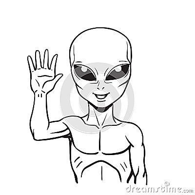 Alien hello Vector Illustration