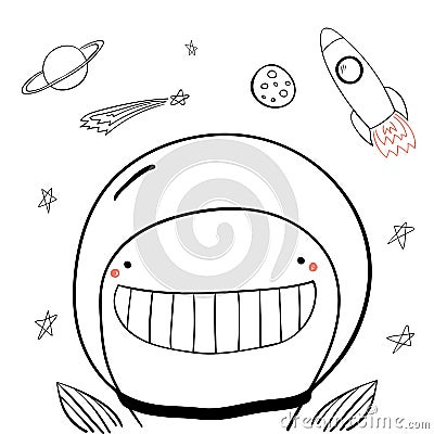 Cute space whale Vector Illustration