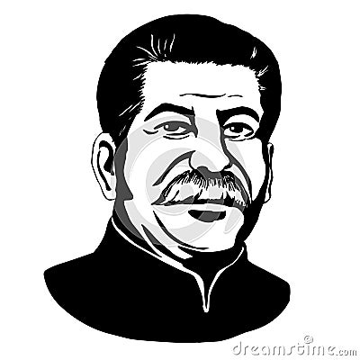 Joseph Stalin.Vector portrait of Mark Twain Vector Illustration