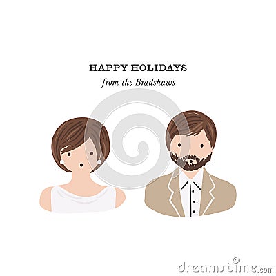 Hand drawn portraits vector illustration Vector Illustration