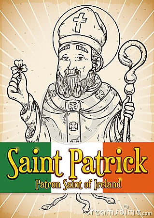 Hand Drawn Poster for Saint Patrick`s Day Celebration, Vector Illustration Vector Illustration