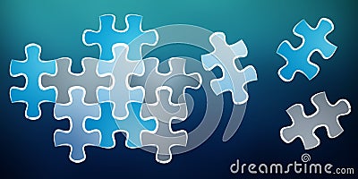 Hand-drawn puzzle pieces game sketch Stock Photo