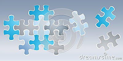 Hand-drawn puzzle pieces game sketch Stock Photo