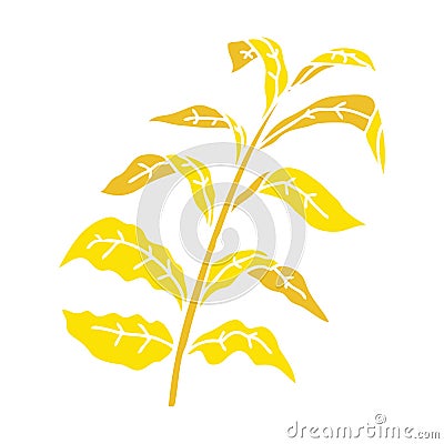 hand drawn quirky cartoon corn leaves Vector Illustration