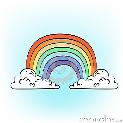 Hand drawn rainbow Vector Illustration