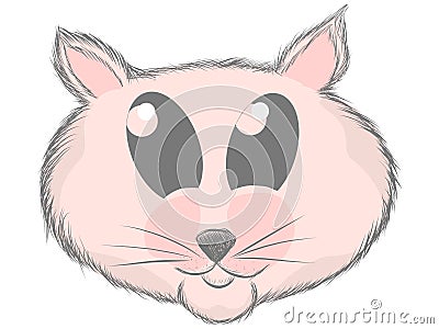 Hand drawn rat, cute cat sketch vector, print design hamster, children print on t-shirt girl Vector Illustration