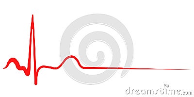 Hand drawn red heartbeat Cardiogram element Vector Illustration