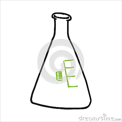 Hand drawn retort chemical retort doodle icon Vector Illustration