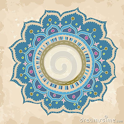 Hand drawn round ornament Vector Illustration