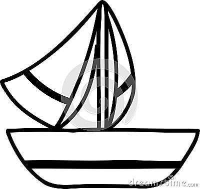 Hand Drawn sailboat illustration Vector Illustration