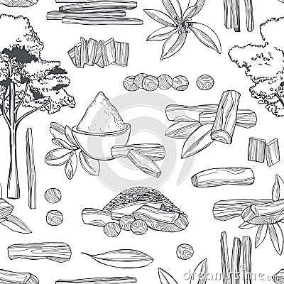 Sandalwood. Vector pattern Vector Illustration