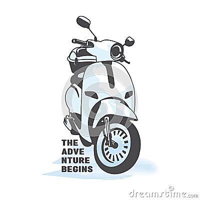 A Hand-Drawn Scooter Vespa Vector Illustration Art Vector Illustration