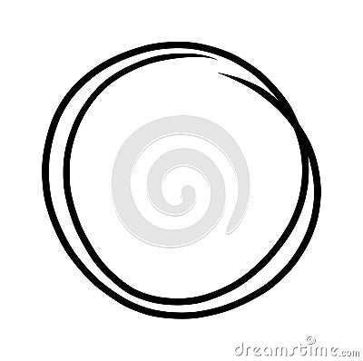 Hand drawn scribble circles set. Doodle circular logo design elements. Pencil or pen graffiti bubble Vector Illustration