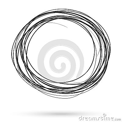 Hand drawn scribble circles template Cartoon Illustration