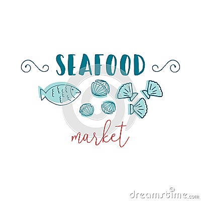 Hand Drawn Seafood illustration Vector Illustration