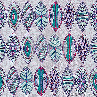 Hand drawn seamless abstract ethnic pattern Stock Photo