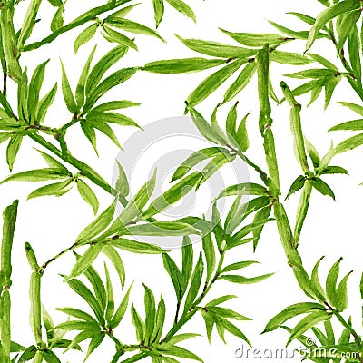 Hand drawn seamless background Bamboo pattern inspired by chinese Korean and Japan kimono yukata background backdrop watercolor Stock Photo