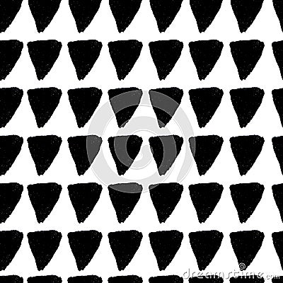 Hand drawn seamless black triangles background Stock Photo