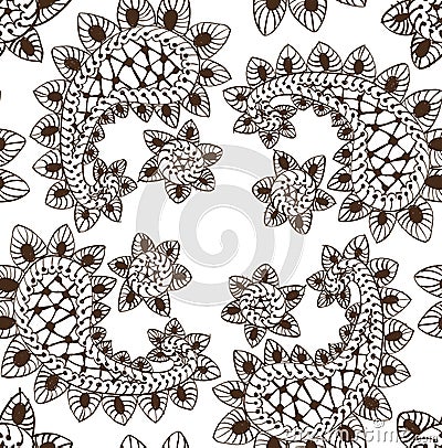 Hand Drawn Seamless luxury paisley Vector Illustration