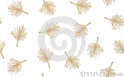 Hand drawn seamless pattern with branches. Vector Vector Illustration