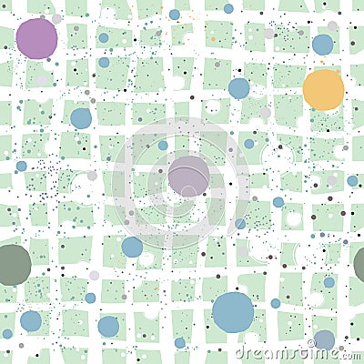 Hand Drawn Seamless Pattern with Bubbles and Stripes Stock Photo