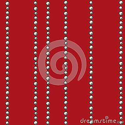 Hand drawn seamless pettern with vertical rows of pearls Stock Photo