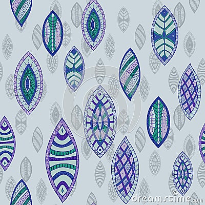 Hand drawn seamless vector abstract ethnic pattern Vector Illustration