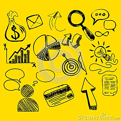Hand Drawn Search New Business Element Vector Illustration