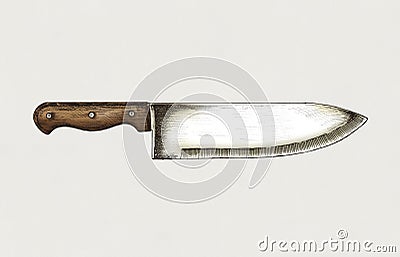 Hand drawn sharp cooking knife Stock Photo