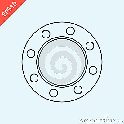 Hand drawn ship porthole design vector flat isolated illustration Vector Illustration