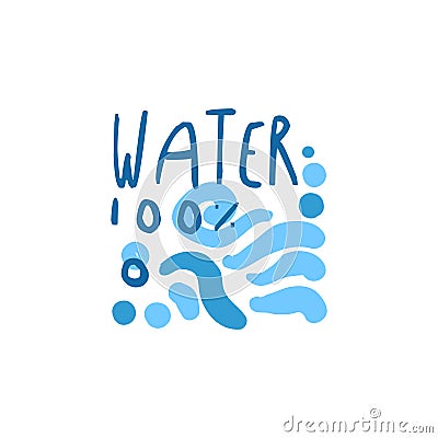 Hand drawn signs of pure water waves for logo text Vector Illustration