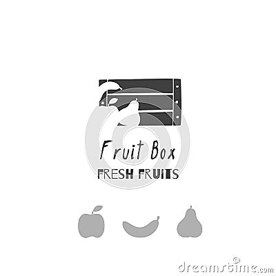 Hand drawn silhouettes. Fruit logo templates for craft food packaging or brand identity Vector Illustration