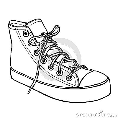 Hand drawn sketch of sport shoes Vector Illustration