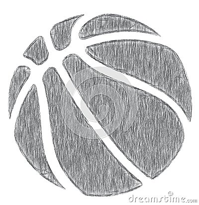 Hand Drawn sketched basketball icon Stock Photo