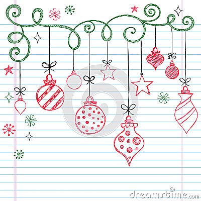 Hand-Drawn Sketchy Doodle Christmas Ornament Vector Illustration