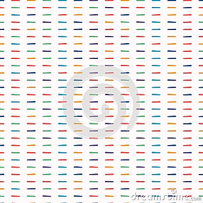 Hand drawn small stripes graphic seamless pattern. Sketchy rainbow color horizontal vector illustration Cartoon Illustration