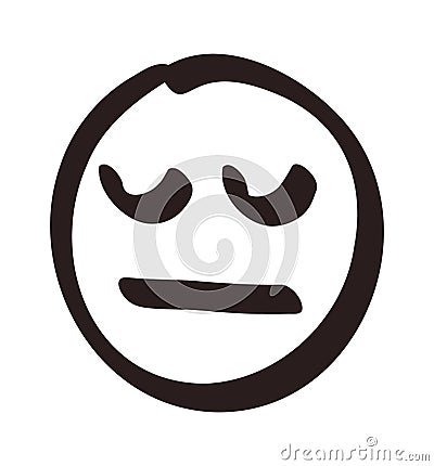 Hand drawn smile. Doodle emotion face. Freehand vector cute emoticon Vector Illustration