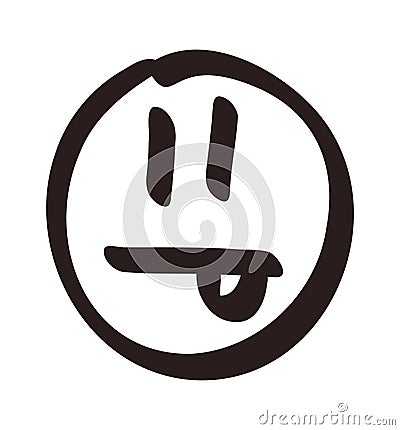 Hand drawn smile. Doodle emotion face. Freehand vector cute emoticon Vector Illustration