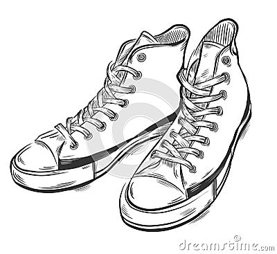 Hand Drawn Sneakers Stock Images - Image: 12387264